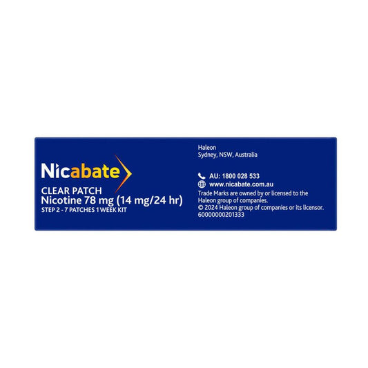 Nicabate ear Patch Quit Smoking Step 2 14 mg - 7 pack