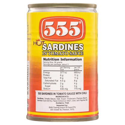 555 Sardines In Tomato Sauce Chilli - 155g