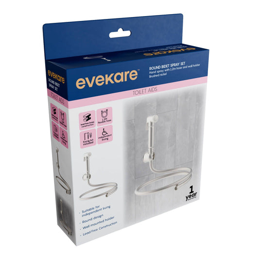 Evekare Bidet Spray - 1.2m - Brushed Nickel
