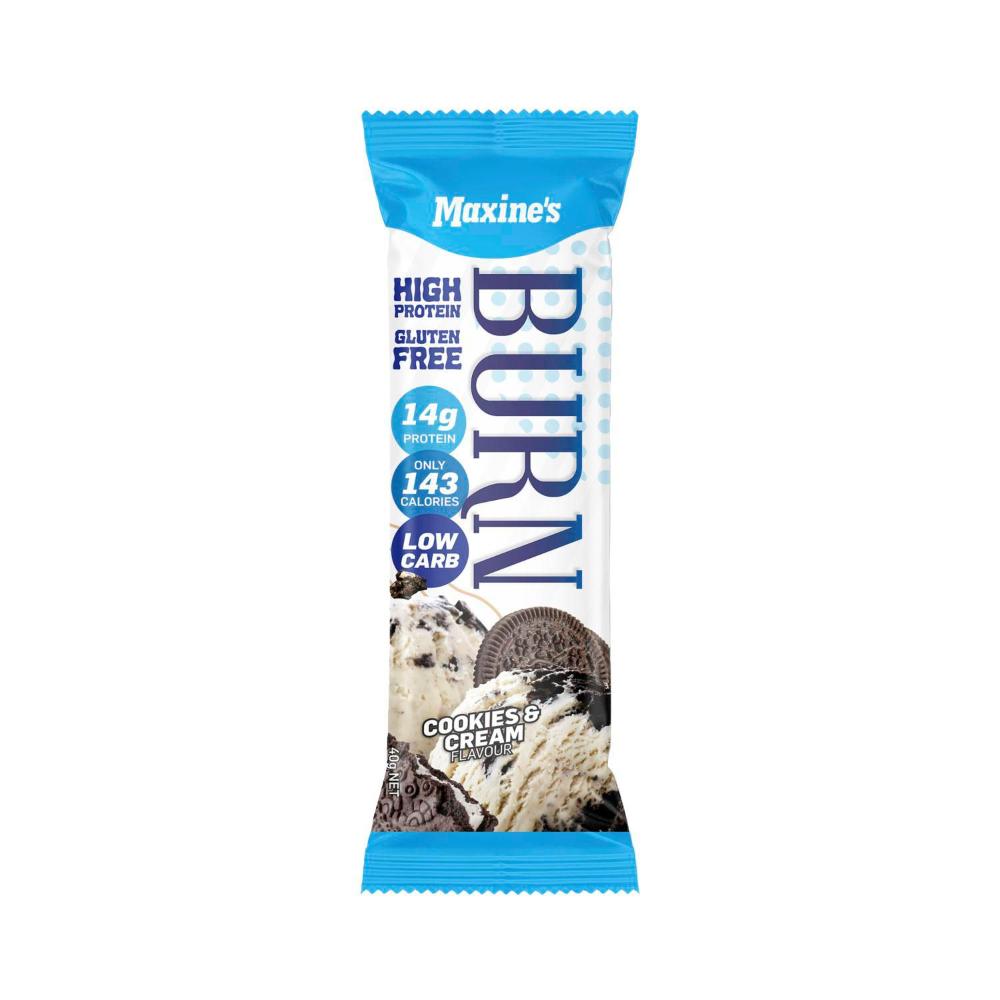 Maxine's Burn High Protein Bar Cookies & Cream - 40g