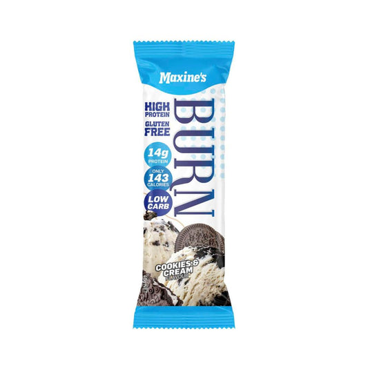 Maxine's Burn High Protein Bar Cookies & Cream - 40g