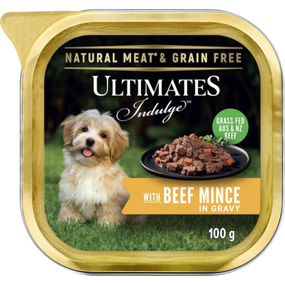 Ultimates Indulge Wet Dog Food Beef Mince In Gravy 100g
