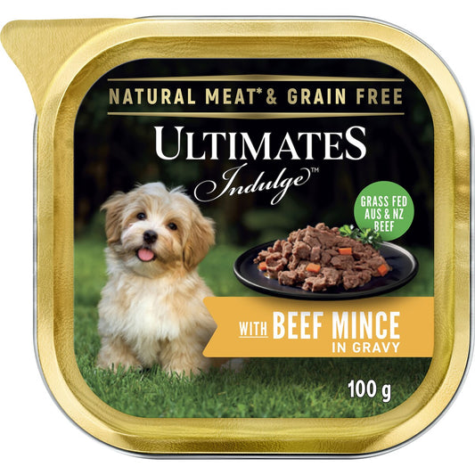 Ultimates Indulge Dog Food Beef Mince In Gravy 100g