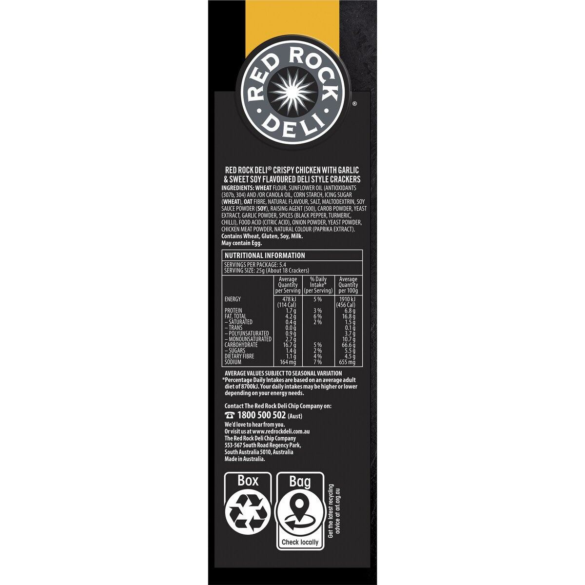 Red Rock Deli Deli Style Crackers Chef Series Crispy Chicken & Soy 135g