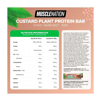 Muse Nation Custard Plant Protein Bar Choc Hazelnut - 50g