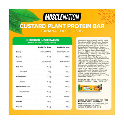 Muscle Nation CustardPlant Protein Bar Banana Toffee - 50g