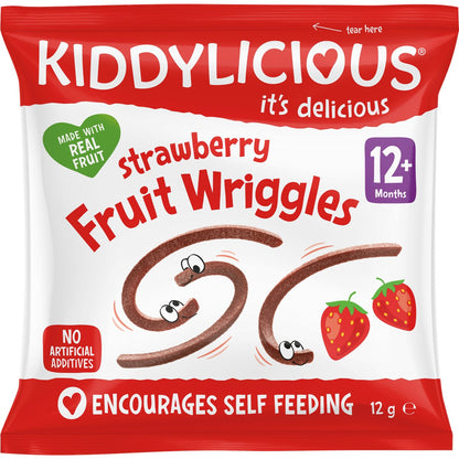 Kiddylicious Fruit Wriggles Strawberry 12g