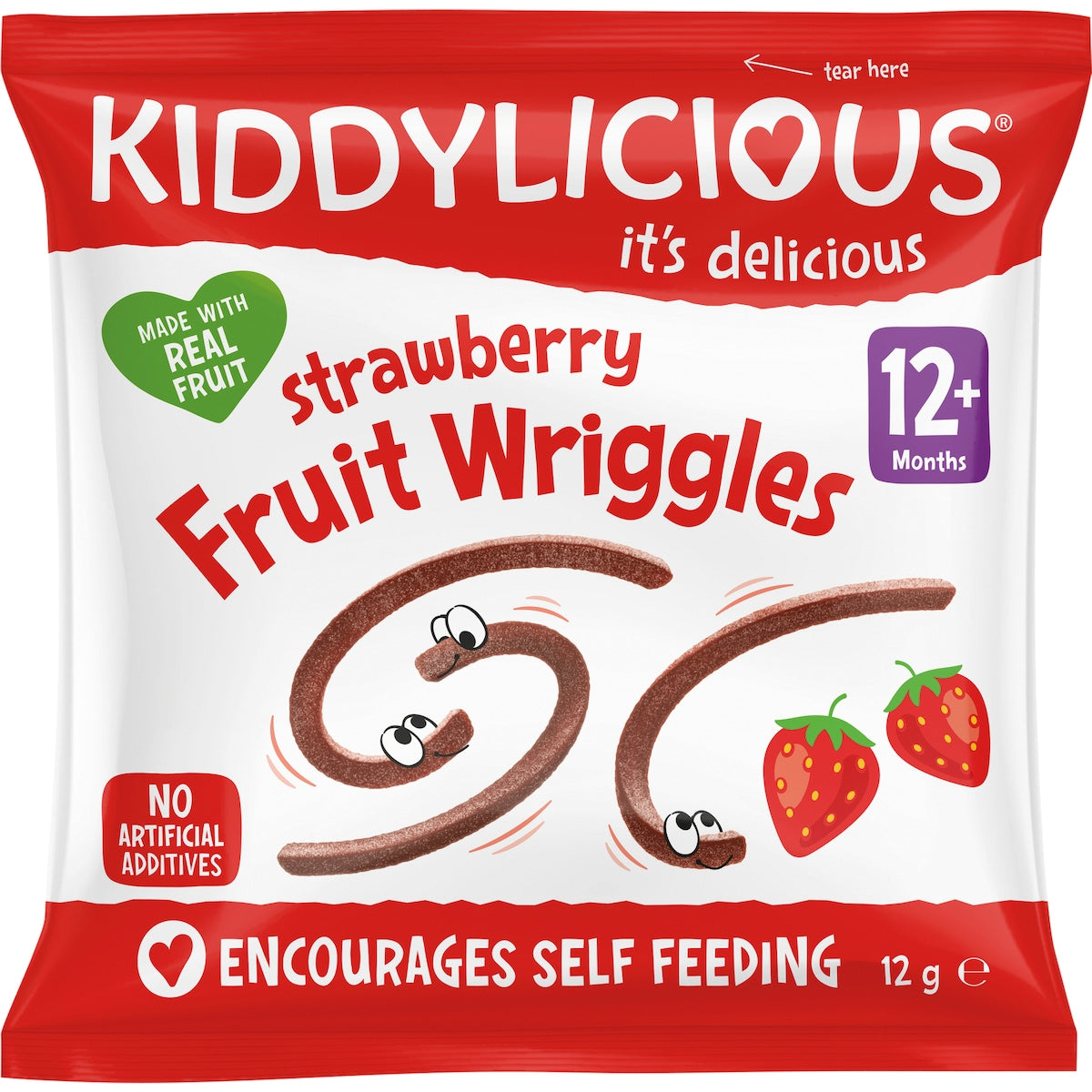 Kiddylicious Fruit Wriggles Strawberry 12g