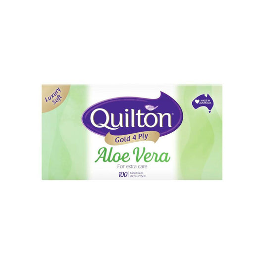 Quilton Gold 4ply Facial Tissues Aloe Vera - 100 pack