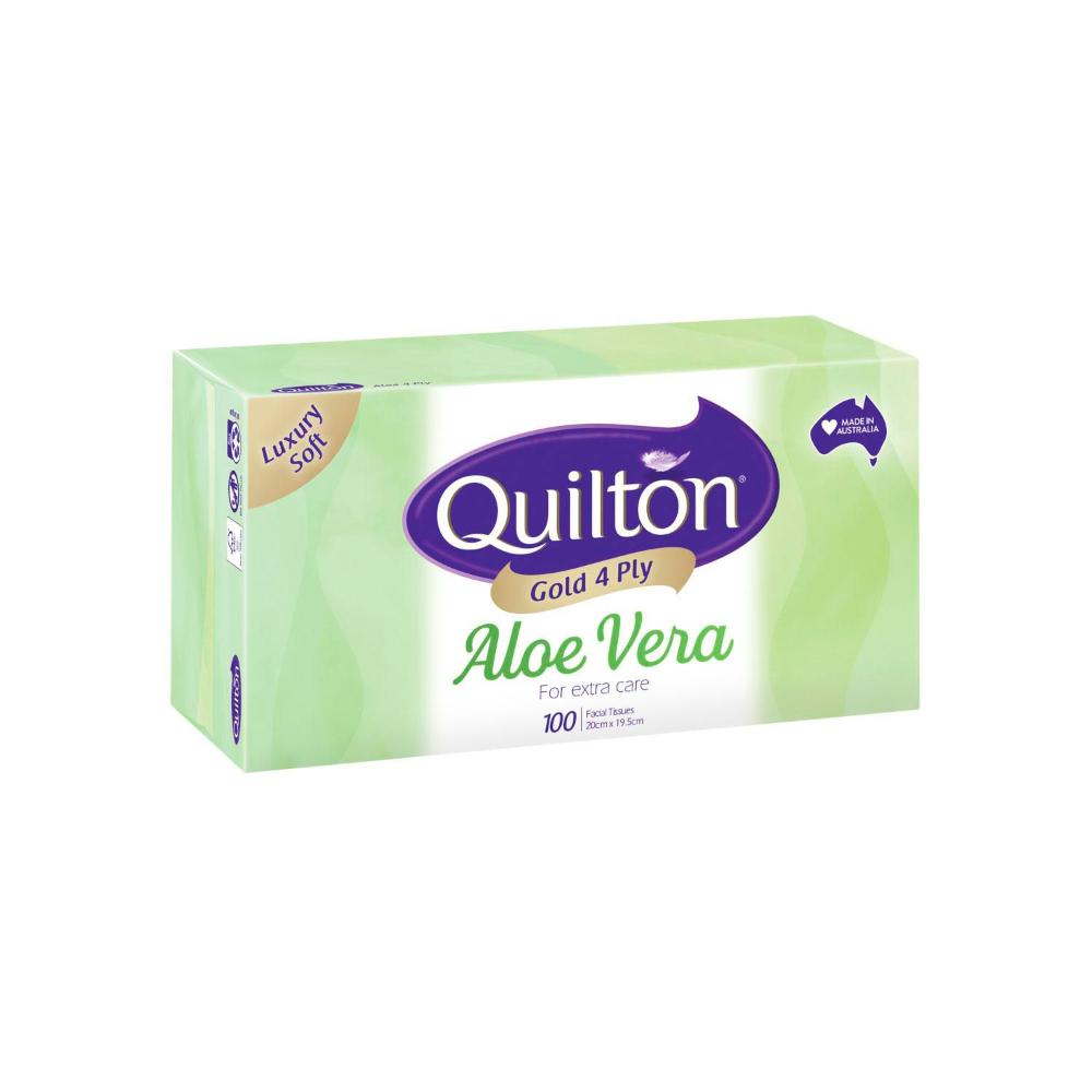 Quilton Gold 4ply Facial Tissues Aloe Vera - 100 pack