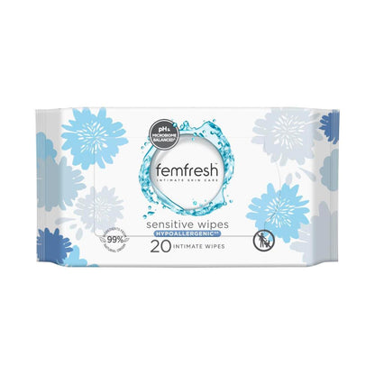 Femfresh Sensitive Intimate Wipes Travel Size - 20 Pack