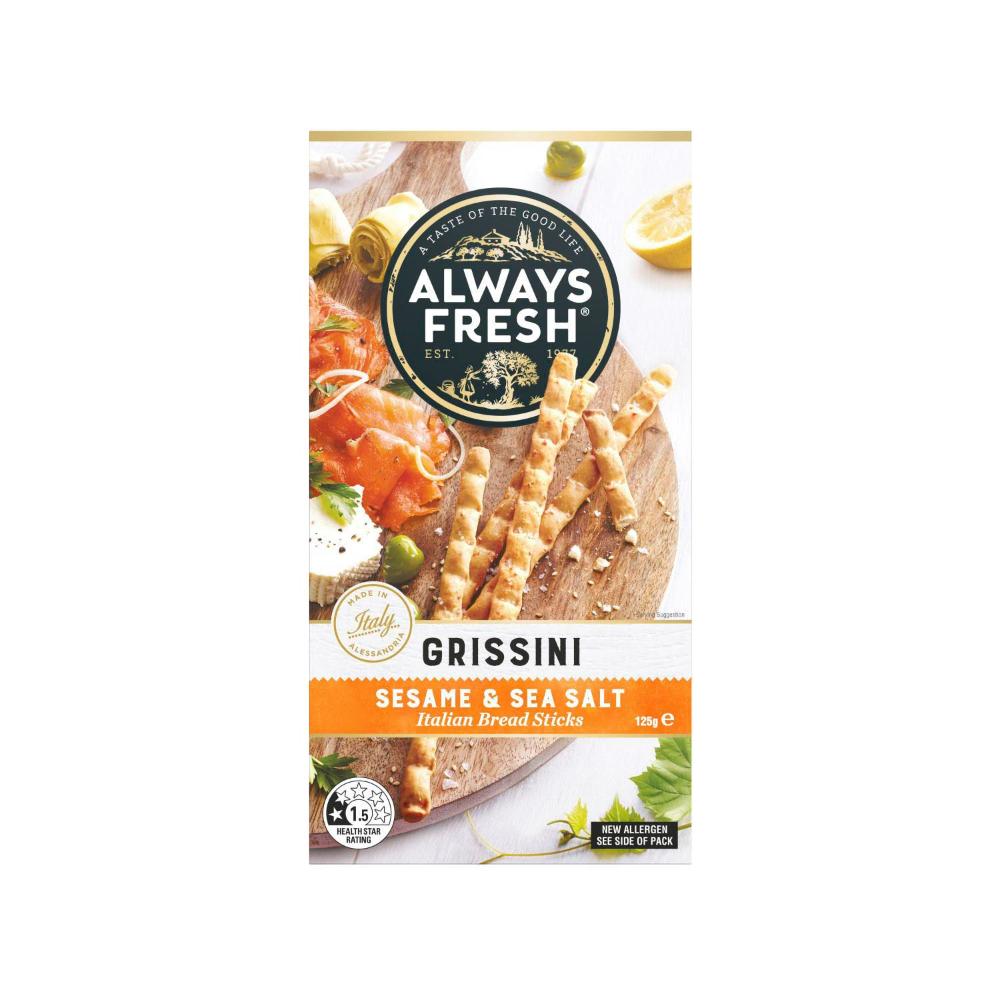 Always Fresh Grissini Breadsticks Sesame & Sea Salt - 125g