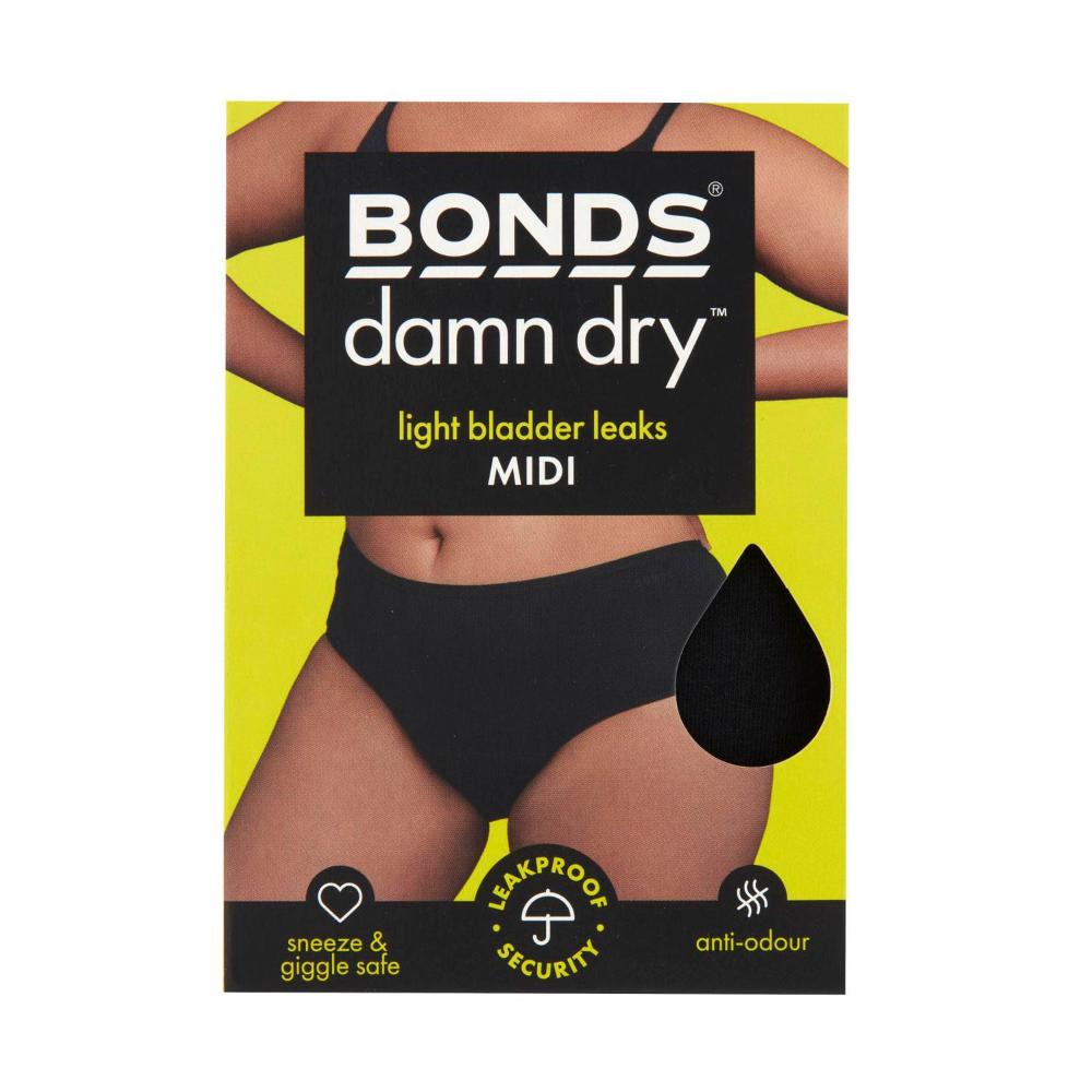 Bonds Womens Damn Dry Underwear Midi Size 12 - 1 pack