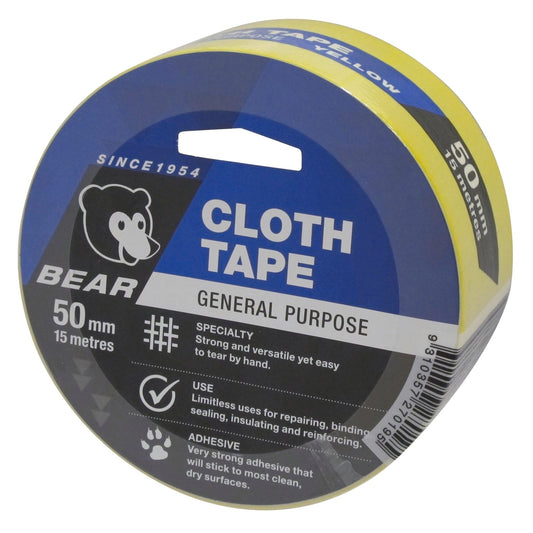 Norton Bear Cloth Tape - 50mm x 15m - Yellow