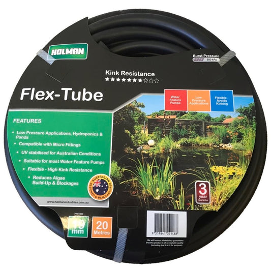 Holman Flex Tube 13mm x 20m Black PVC UV Stabilised Kink Resistant