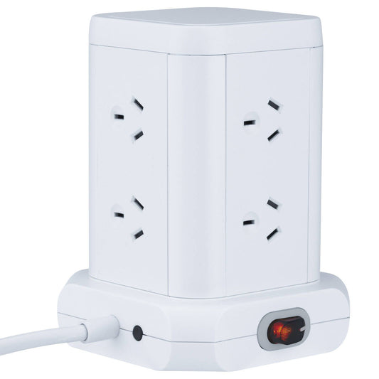 Arlec Power Tower - 8 Outlet - 20W - 2A 2C - White
