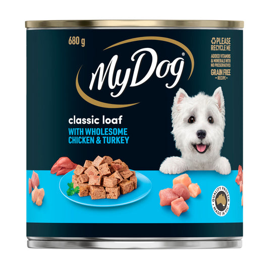 My Dog Adult Wet Dog Food Classic Loaf with Wholesome Chicken & Turkey 680g Can - 680g