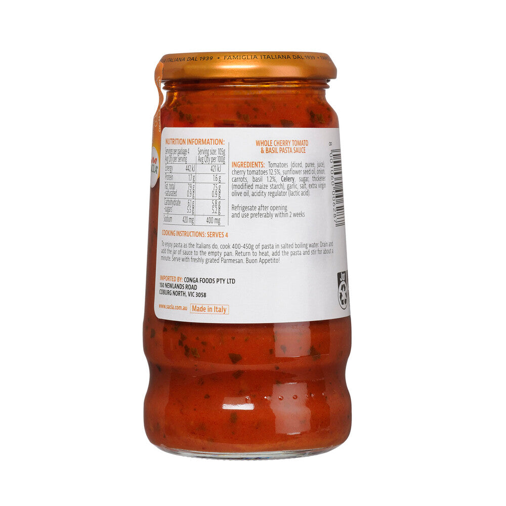 Sacla Cherry Tomato & Basil Pasta Sauce | 420g