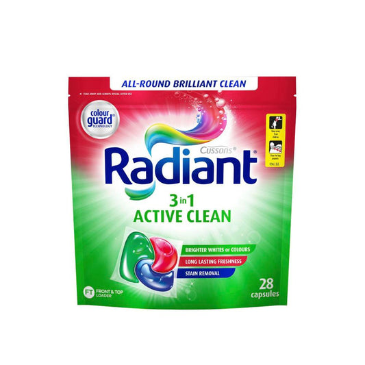 Radiant Laundry Capsules Active Clean - 28 pack