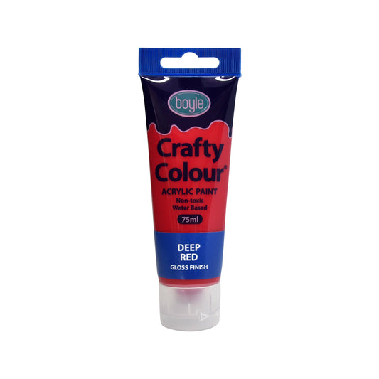 Boyle Crafty Colour Acrylic Paint - 75ml - Deep Red