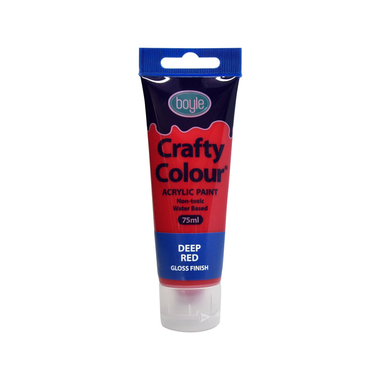 Boyle Crafty Colour Acrylic Paint - 75ml - Deep Red