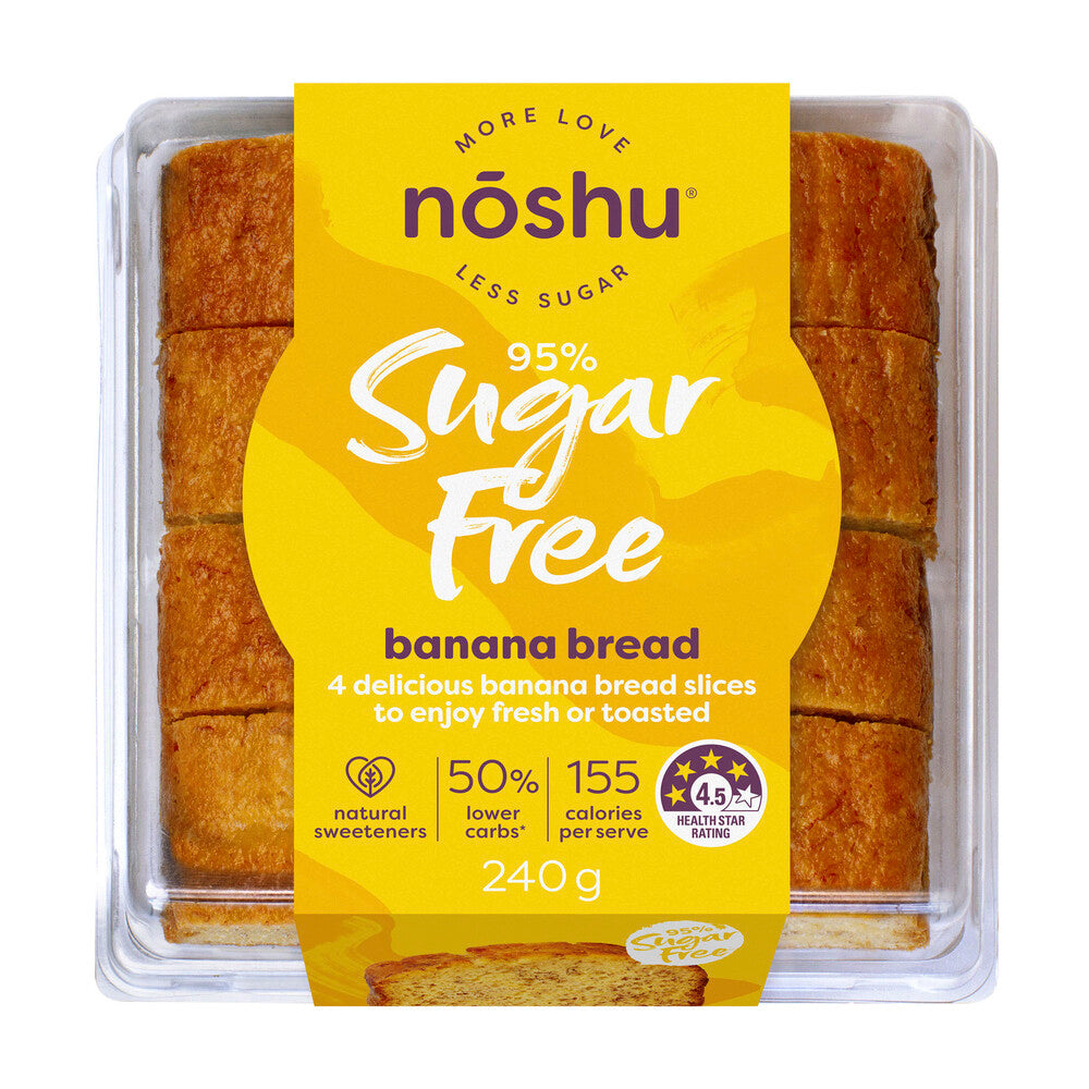 Noshu 95% Sugar Free Banana Bread Slices - 240g