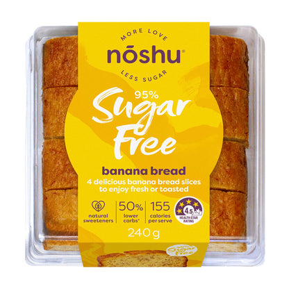 Noshu 95% Sugar Free Banana Bread Slices - 240g