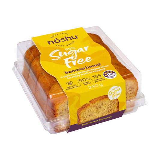 Noshu 95% Sugar Free Banana Bread Slices - 240g