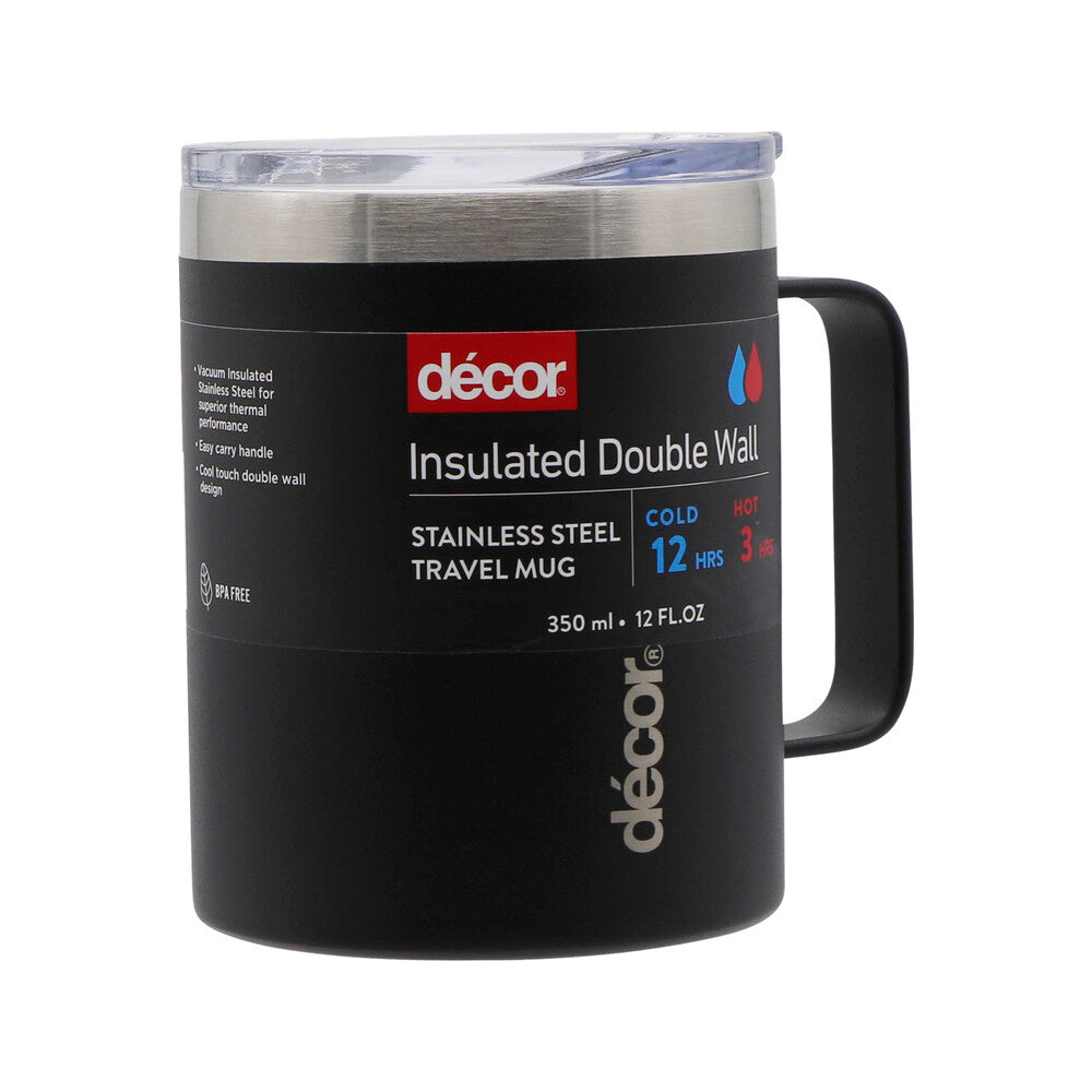 Decor Insulated Double Wall Stainless Steel Travel Mug 350ml - 1 each