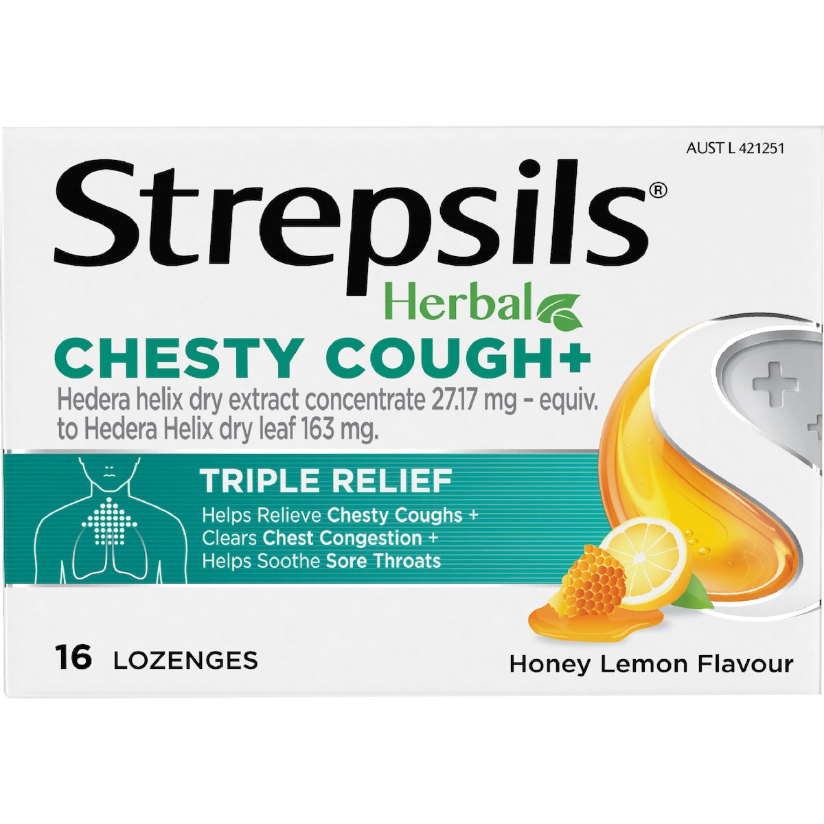 Strepsils Herbal Chesty Cough Lozenges 16 Pack