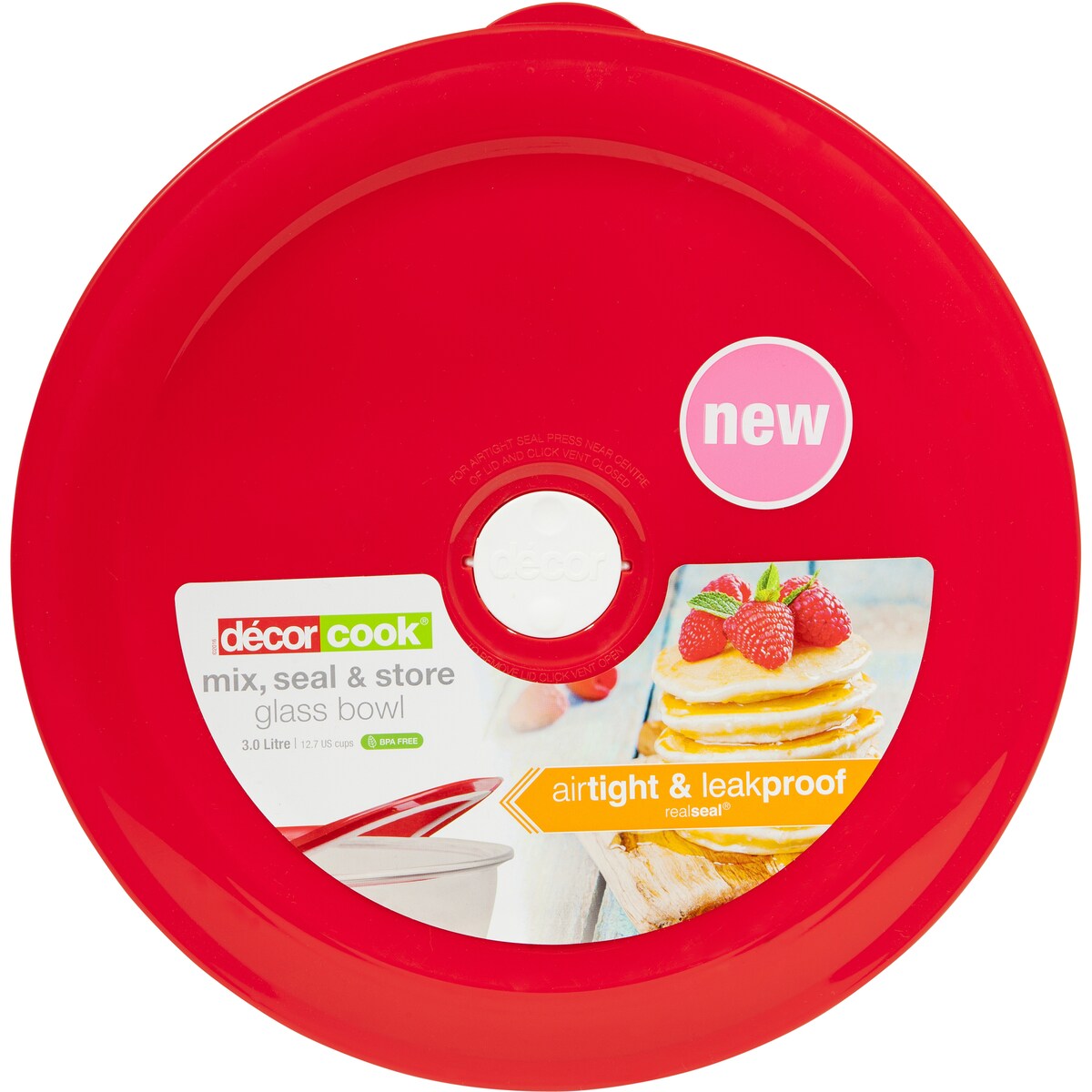 Decor Cook Seal & Store Glass Bowl With Lid 3l