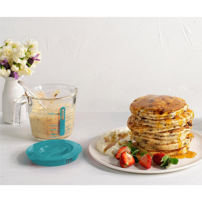 Decor Cook Glass Measuring Jug With Teal Lid 650ml