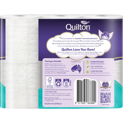 Quilton Coconut Oil 3 Ply Toilet Paper 6 Pack