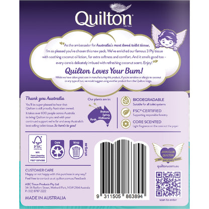Quilton Coconut Oil 3 Ply Toilet Paper 6 Pack