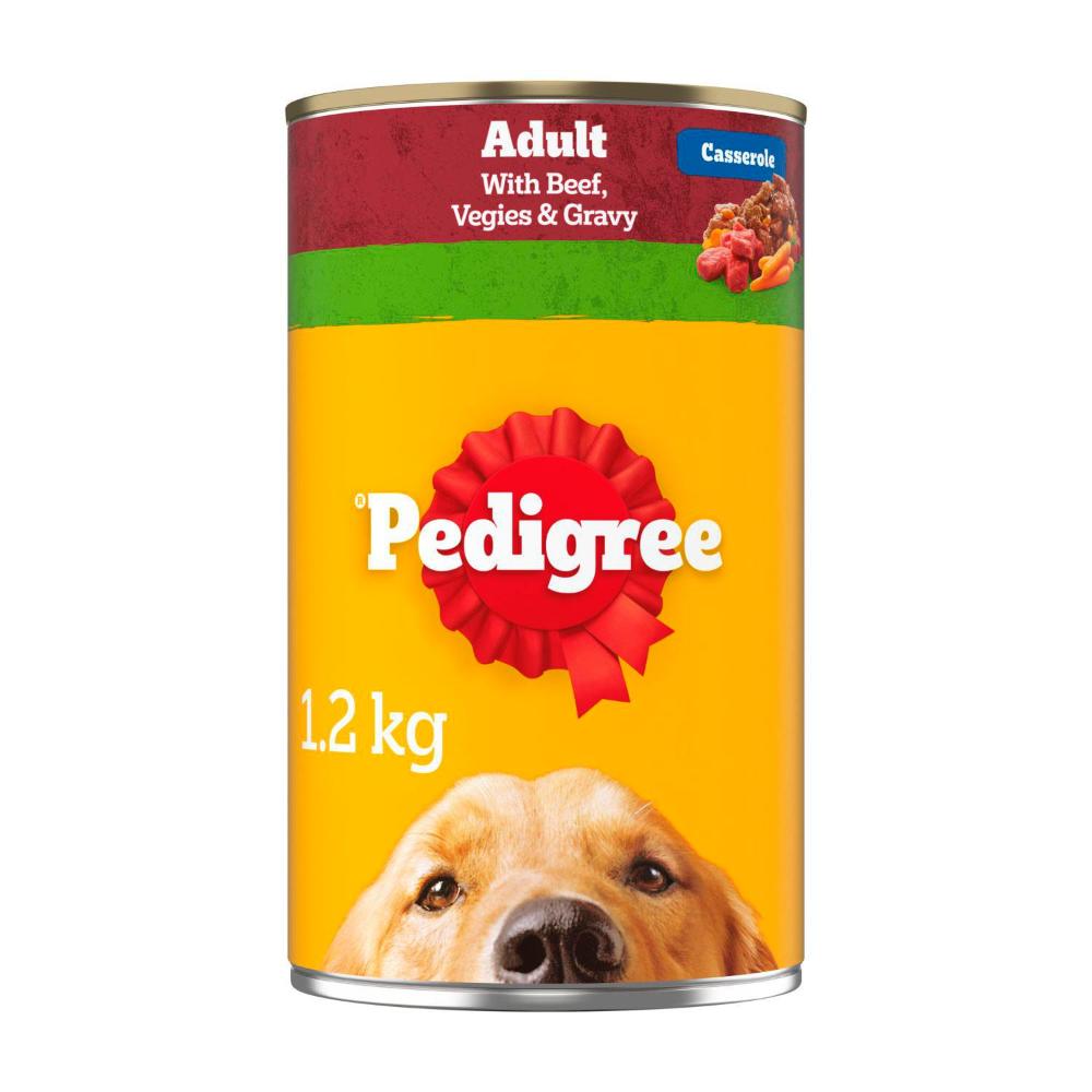 Pedigree Casserole With Beef & Gravy Adult Wet Dog Food Can - 1.2kg