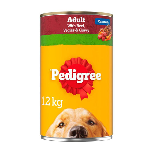 Pedigree Casserole With Beef & Gravy Adult Wet Dog Food Can - 1.2kg