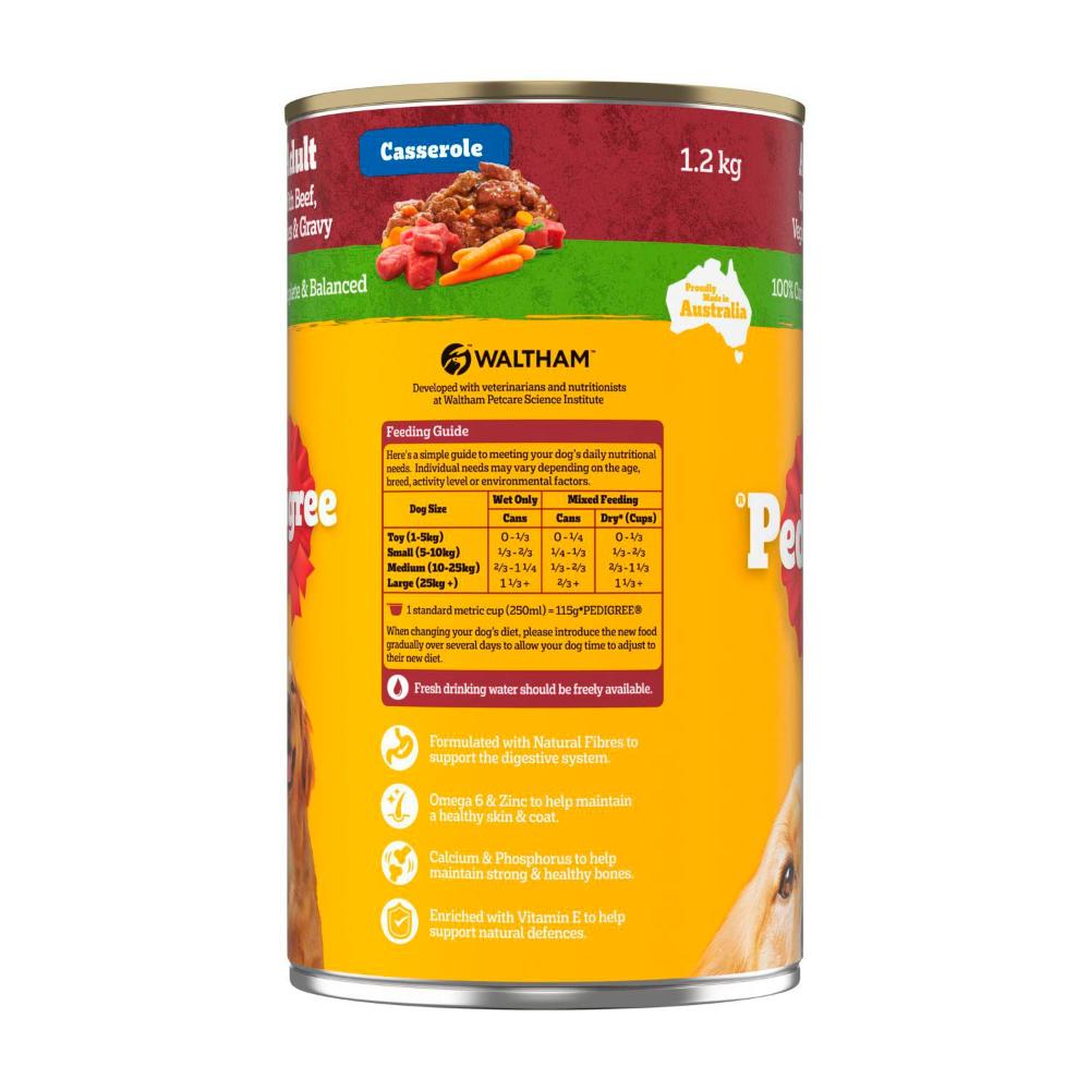 Pedigree Casserole With Beef & Gravy Adult Wet Dog Food Can - 1.2kg