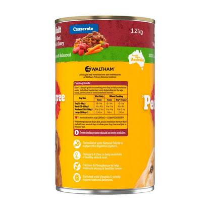Pedigree Casserole With Beef & Gravy Adult Wet Dog Food Can - 1.2kg