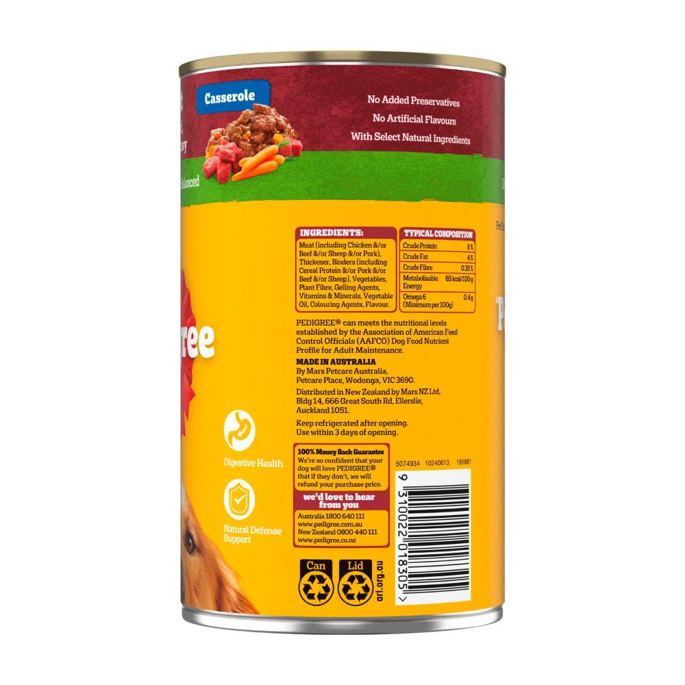 Pedigree Casserole With Beef & Gravy Adult Wet Dog Food Can - 1.2kg