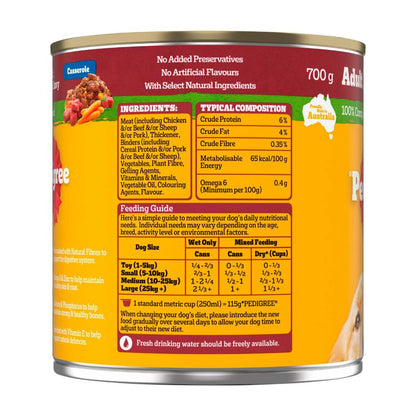 Pedigree Casserole With Beef & Gravy Adult Wet Dog Food Can - 700g