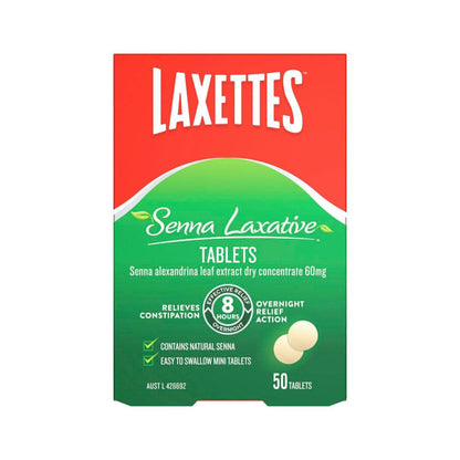 Laxettes Laxative Tablets With Senna - 50 pack
