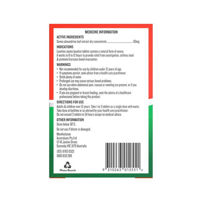 Laxettes Laxative Tablets With Senna - 50 pack