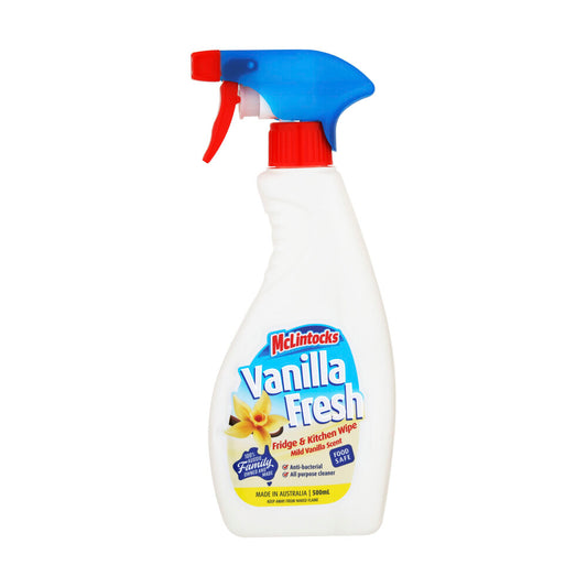 McLintocks Vanilla Fresh Fridge & Kitchen Wipe Trigger Spray - 500mL