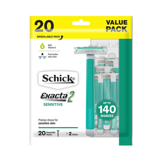 Schick Exacta 2 Disposable Razor Sensitive - 20 Pack