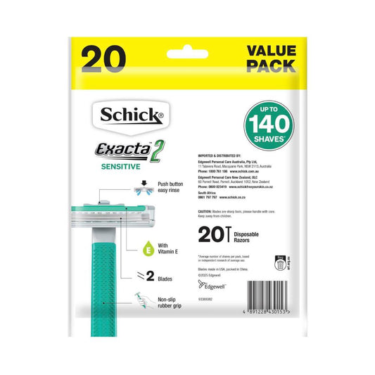 Schick Exacta 2 Disposable Razor Sensitive - 20 Pack