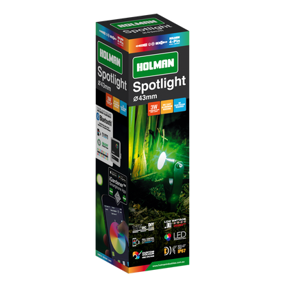 Holman 43mm RGB Spotlight - 3W - Waterproof - DIY Friendly