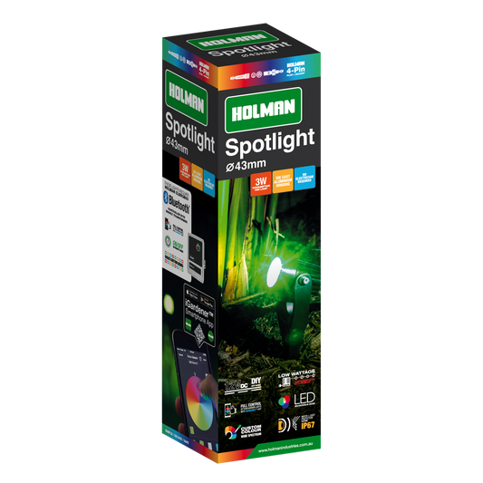 Holman 43mm RGB Spotlight - 3W - Waterproof - DIY Friendly