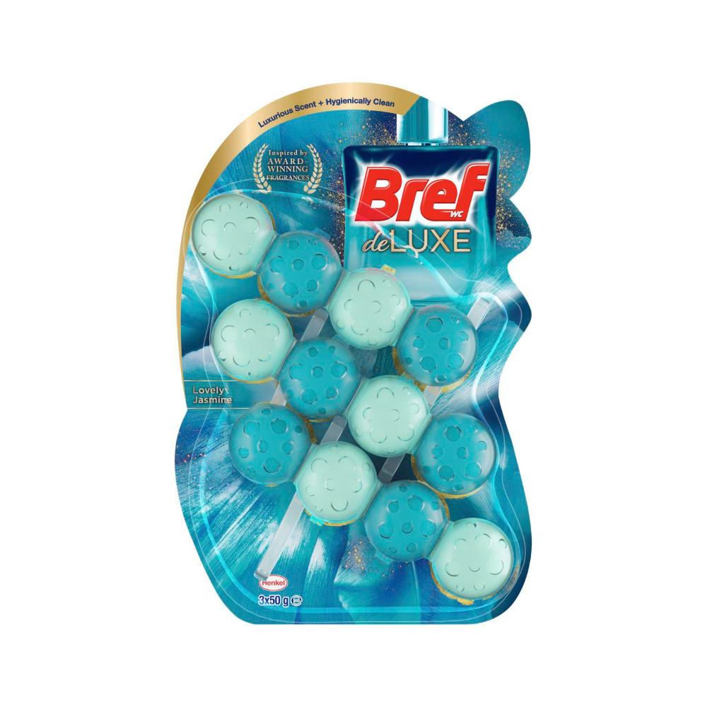 Bref Deluxe Toilet Cleaner Rim Block Lovely Jasmine 3x50g - 150g