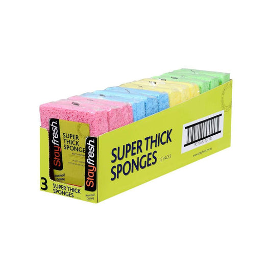 Stay Fresh Anti Bacterial Thick Sponge - 3 pack