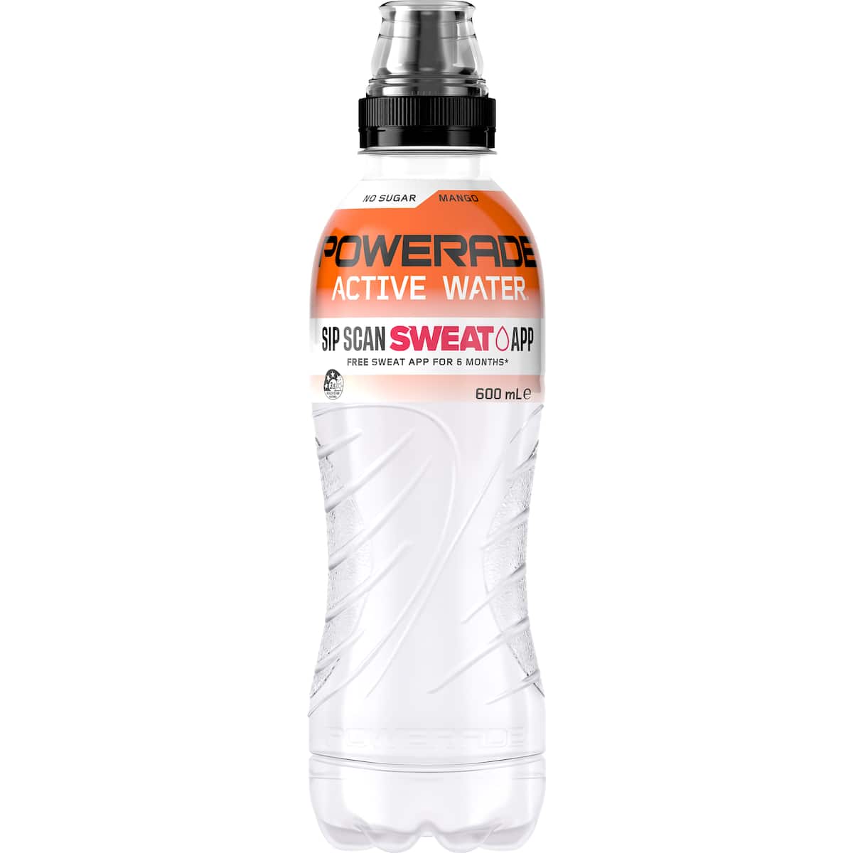 Powerade Active Water Mango Sports Drink Sipper Cap 600ml